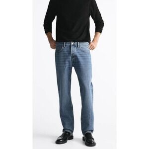 Zara Man Men’s Size 29x31 Cotton Structured Denim Button Fly Straight Fit Jeans